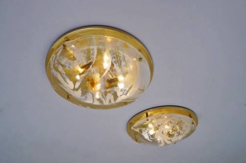 Murano glass ceiling lights, large size by Hillebrand, 1970`s, German